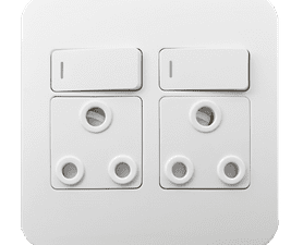 Veti Switch Plug Double - White (100 x 100mm)
