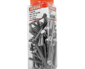 Eureka 50 x Galcanised Hex Screws and Nuts 8 x 70 mm