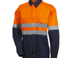 Beck Long Sleeve 2 Tone Work Shirt OR/NA XL