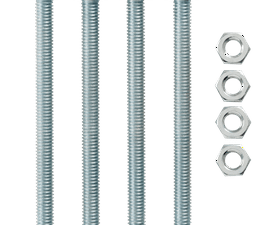 Eureka 6 x 75 mm Galvanised Hex Screw and Nut Set 4 Pack