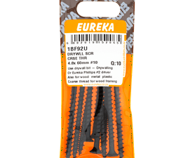 Eureka 10 x Coarse Thread Drywall Screws 4.8 x 60 mm