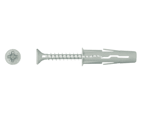 Rawlplug 20 x Universal Uno Plugs and Screws White 8 x 32 mm