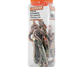 Eureka 12 x Expansion Bolts and Hooks 10 x 70 mm