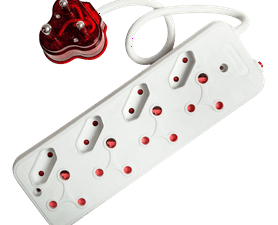 Powerworx High Surge 8 Way Multi-Plug White