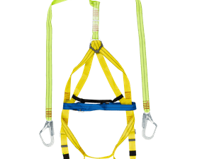 Pioneer Double Lanyard and Scaffold Hooks with Belt Green and Yellow