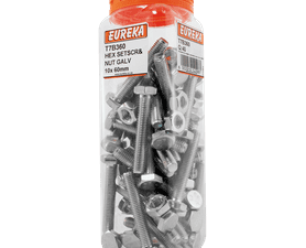 Eureka 40 x Galvanised Hex Screws and Nuts 10 x 60 mm