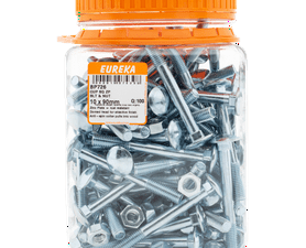Eureka 100 x Zinc Plated Square Cup Bolt and Nuts 10 x 90 mm