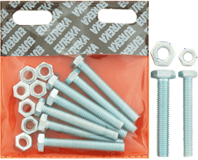 Eureka 8 x 60 mm Galvanised Screw and Nut Set 8 Pack