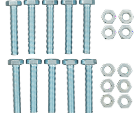 Eureka 10 x 60 mm Galvanised Screw and Nut Set 10 Pack