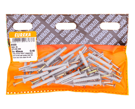 Eureka 6V20 5 x 40 mm Nail In Nylon Countersunk 40 Pack