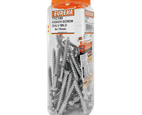 Eureka 8 x 75 mm Coach Screw Q50 Galvanised Mild