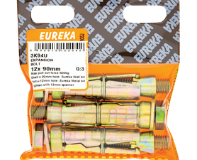 Eureka 3 x Expansion Bolt 12 x 12 x 90 mm