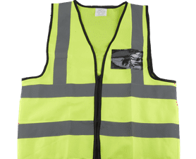 Pioneer Reflective Vest with Zip and ID Pouch Lime Large