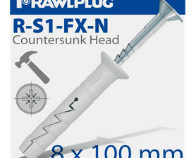 Rawlplug 10 x Nylon Hammer In Fixing Countersunk Head 8 x 100 mm