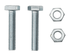 Eureka 10 x 50 mm Galvanised Hex Screw and Nut Set 2 Pack