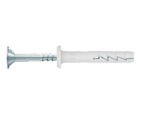 Rawlplug 30 x Hammer in Nylon Plugs and CSK Screws Silver 6 x 40 mm