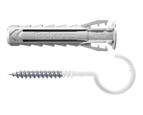 Fischer 4 x SX RH N K Plugs and Hook Screws 30 x 6 mm