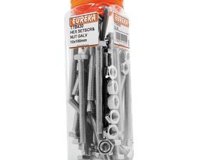 Eureka 30 x Galvanised Hex Screws and Nuts 10 x 100 mm