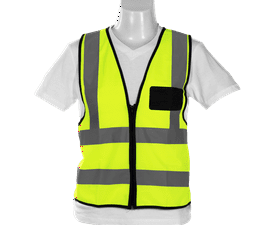 Pioneer Reflective Vest with Zip and ID Pouch Lime Medium