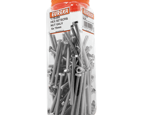 Eureka 80 x Galvanised Hex Screws and Nuts 6 x 75 mm