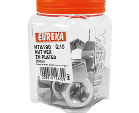 Eureka 20 mm Zinc Plated Hex Nut 10 Pack