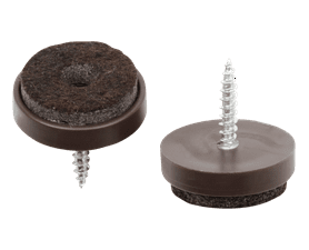 Safe Top Glides Plastic and Felt With Nail Brown 24 mm x 8 Pads