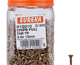 Eureka H1G010 3.0 x 13 mm Chipboard Screw Full 1600 Pack