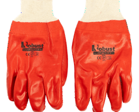 Robust Large Rough Palm Heavty Duty PVC Gloves Size 9