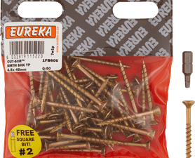 Eureka 1FB60U 4.5 x 45 mm Cut Screw Smooth Shank 50 Pack