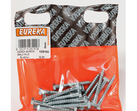 Eureka 1CE10U 5 x 40 mm Coach Screw Galvanised 20 Pack