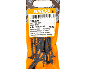 Eureka 20 x Coarse Thread Drywall Screws 4.2 x 40 mm