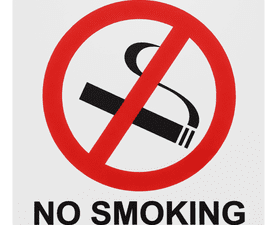 Parrot Products No Smoking Sign Red and White and Black 150 x 150 mm