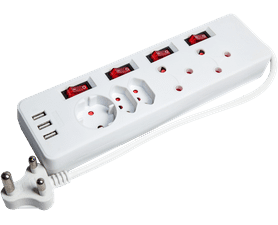 PowerWorx 5 Way Multi-plug White - Exclusive to Build and Fix
