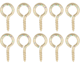 Build and Fix Screw Eyes Number 0 Yellow 10 Pack