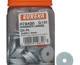 Eureka 150 x Large Washers 5 x 25 x 1.5 mm