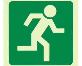 Parrot Products Photoluminescent E29 Running Man Facing Right Sign Green 190 mm