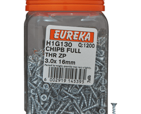 Eureka H1G130 3 x 16 mm Chipboard Screw Zinc 1200 Pack