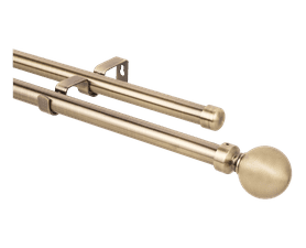 Design House Double Ball Curtain Rod Brass 3000 mm