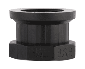 Emjay Threaded Poly Female End Plugs Black 20 mm