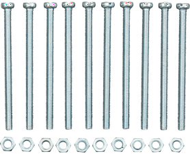 Eureka 4 x 60 mm Machine Screw and Nut Cheesehead 10 Pack