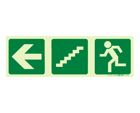 Parrot Products Photoluminescent E17 Arrow Left and Stairs Going Down and Running Man Sign Green 190 mm