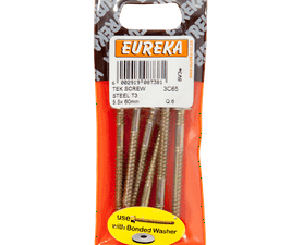 Eureka 6 x Tex Hex Screws Coarse Thread 5.5 x 60 mm