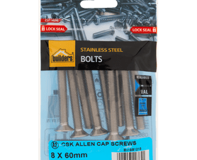 Build and Fix 10 x Countersunk Allen Cap Hex Socket Screws 8 x 60 mm