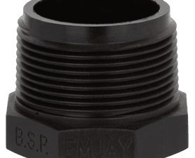 Emjay Male Threaded End Plug Black 40 mm