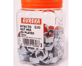 Eureka 12 mm Zinc Plated Hex Nut 50 Pack