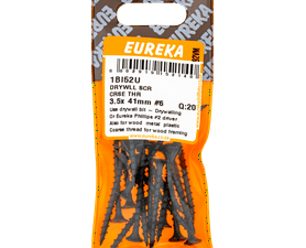 Eureka 20 x Coarse Thread Drywall Screws 3.5 x 41 mm