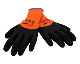Robust 10G Polyester Latex Safety Gloves Orange Size 10