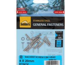 Build and Fix 10 x Countersunk Head Machine Screws 4 x 20 mm
