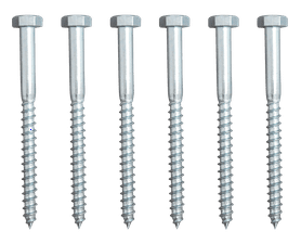 Eureka 1CA90U 10 x 125 mm Coach Screw Galvanised 6 Pack