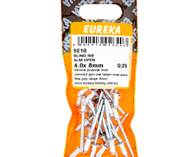 Eureka 25 x Aluminium Open Blind Rivets 4 x 8 mm